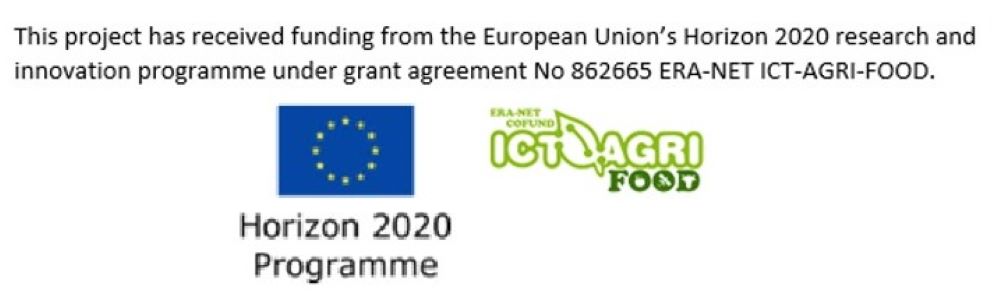 This project has received funding from the European Union's Horizon 2020 research and innovation programme under grant agreement no 862665 ICT-AGRI-FOOD. 
