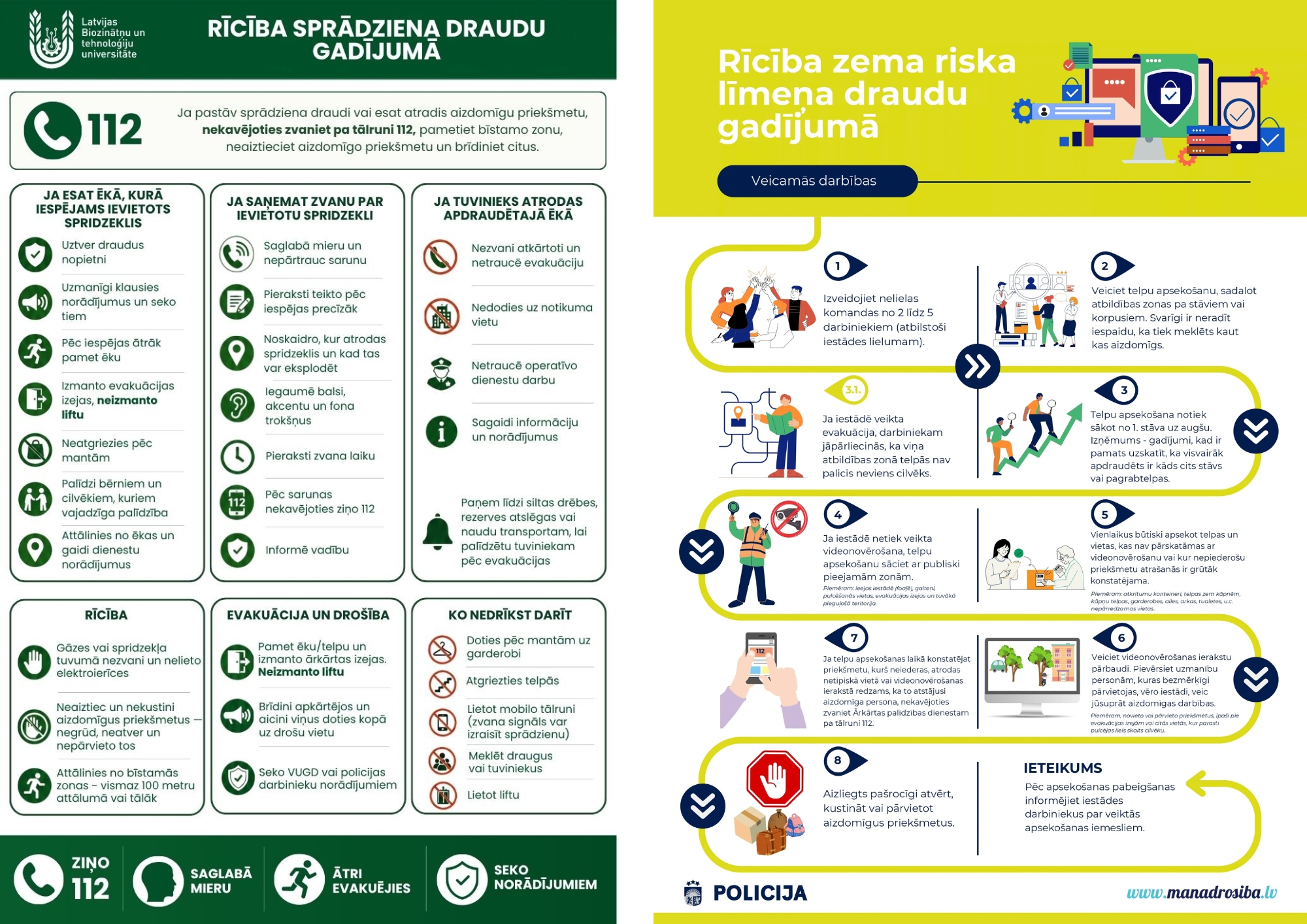 Rīcība sprādziena draudu gadījumā