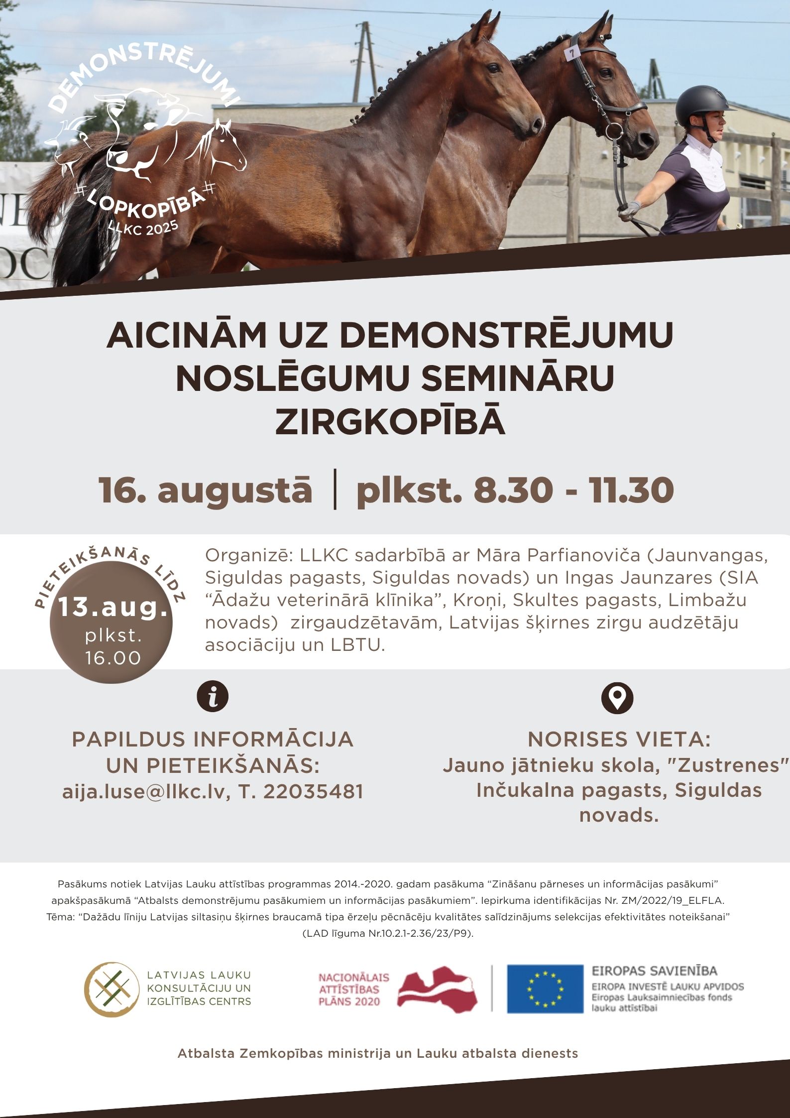 Demonstrējumu noslēguma seminārs zirgkopībā