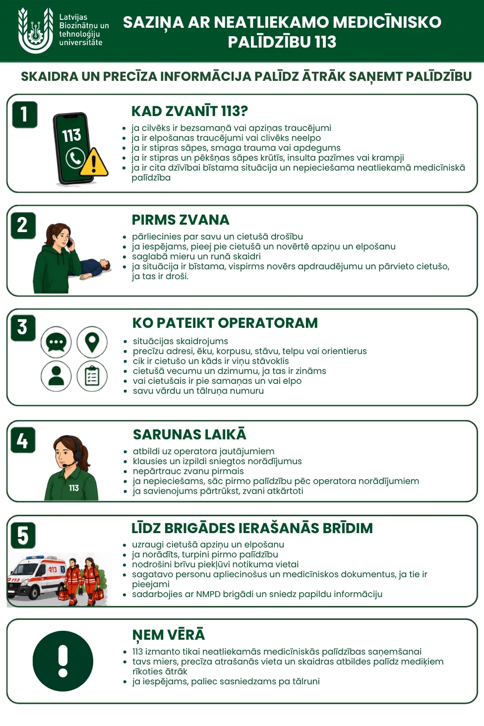 Saziņa ar neatliekamo medicīnisko palīdzību 113
