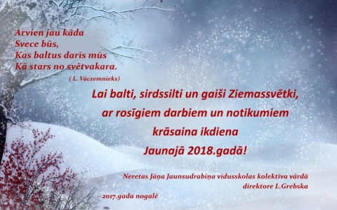 Neretas J. Jaunsudrabiņa vidusskolas apsveikums