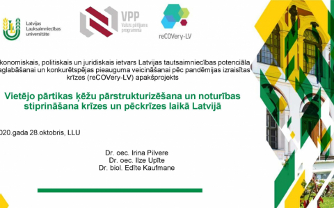 Seminārs "Augļu un dārzeņu produktu piegāžu ķēžu pārstrukturēšana Covid-19 seku mazināšanai"