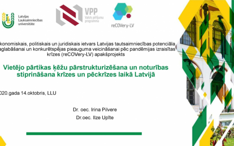 Seminārs "Laukaugu piegāžu ķēžu pārstrukturēšana Covid-19 seku mazināšanai"