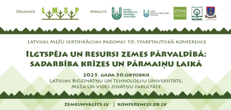 LBTU Meža un vides zinātņu fakultātē notiks starptautiska konference par ilgtspēju un resursu pārvaldību – sākusies dalībnieku reģistrācija 