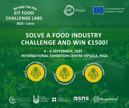EIT Food Challenge Labs 2025 Rīgā aicina radīt inovācijas no zirņu pārstrādes blakusproduktiem