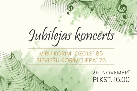 Latvijas Biozinātņu un tehnoloģiju universitātes kori "Liepa" un "Ozols" aicina uz svinīgu jubilejas koncertu