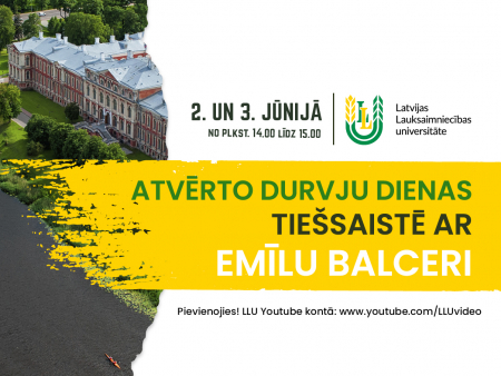 Pievienojies Emīlam Balcerim LLU Atvērto durvju dienās tiešsaistē
