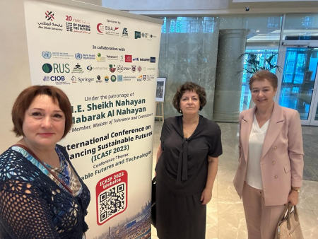 Ekonomikas un sabiedrības attīstības fakultātes pārstāves gūst starptautisku pieredzi ilgtspējīgas attīstības konferencē Abū Dabī