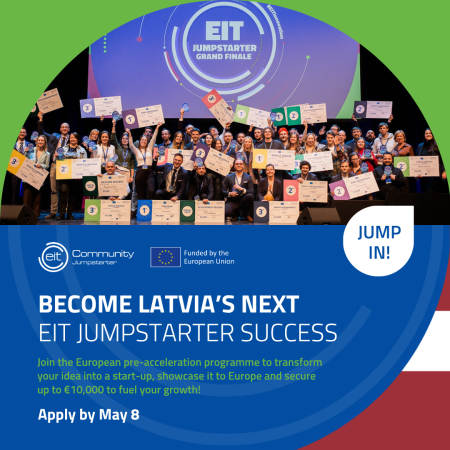 Opportunity for students, researchers and early–stage idea holders to receive up to €10,000 for growth