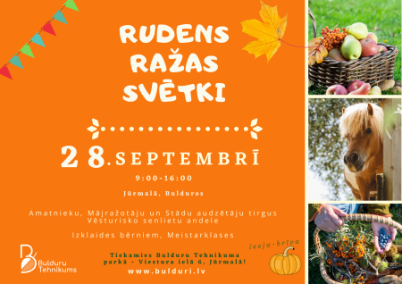 Bulduru Tehnikums aicina apmeklēt "Rudens ražas svētki 2024"