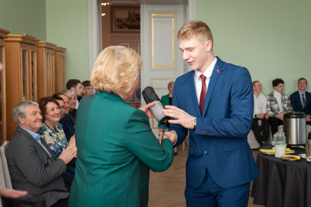 Hokeja komandas Zemgale/LLU sveikšana Zelta zālē