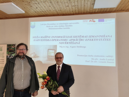 Promocijas darbā novērtēta meža mašīnu informācijas sistēmu izmantošana harvesteru operatoru apmācības efektivitātes izvērtēšanā 