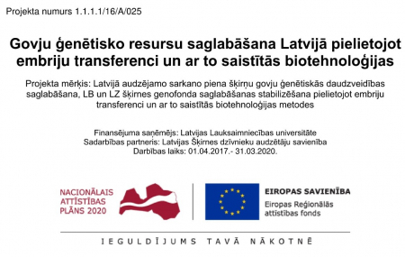 BioReproLV - Preservation of genetic diversity of cow breeds to be cultivated in Latvia