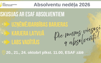 Absolventu nedēļa Ekonomikas un sabiedrības attīstības fakultātē