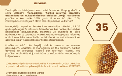 Notiks monogrāfijas "Agrārā reforma: zemnieku atdzimšana un lauksaimniecības attīstība Latvijā" atvēršana