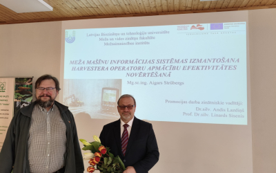 Promocijas darbā novērtēta meža mašīnu informācijas sistēmu izmantošana harvesteru operatoru apmācības efektivitātes izvērtēšanā 