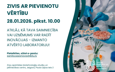 LBTU aicina uzņēmējus piedalīties pasākumā "Zivis ar pievienotu vērtību"